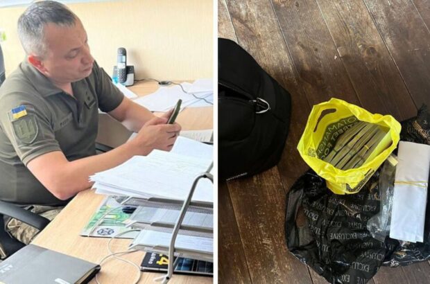 Главу Бориспольского ТЦК задержали за коррупцию: деньги в пакетах и оружие