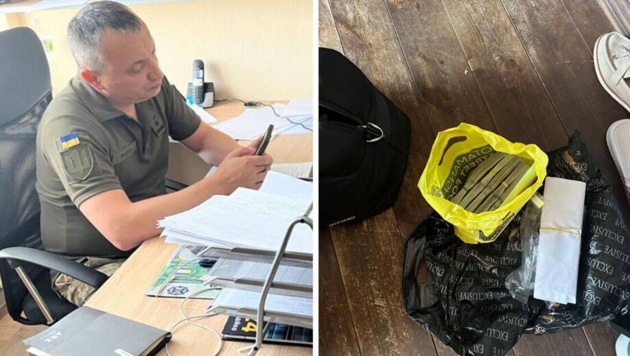 Главу Бориспольского ТЦК задержали за коррупцию: деньги в пакетах и оружие