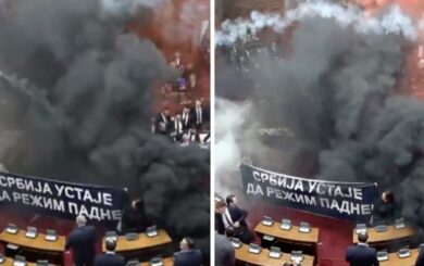 Хаос в парламенте Сербии: оппозиция устроила драку