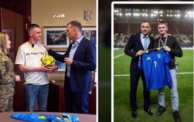 Звільнений із полону ”азовець” Шева зустрівся з Андрієм Шевченком на матчі збірної