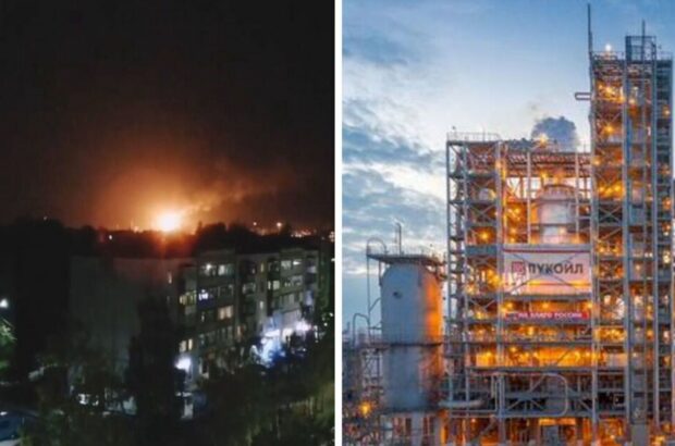 Серія вибухів і пожежа на НПЗ у Нижньогородській області: рф заявляє про ”збиті дрони”