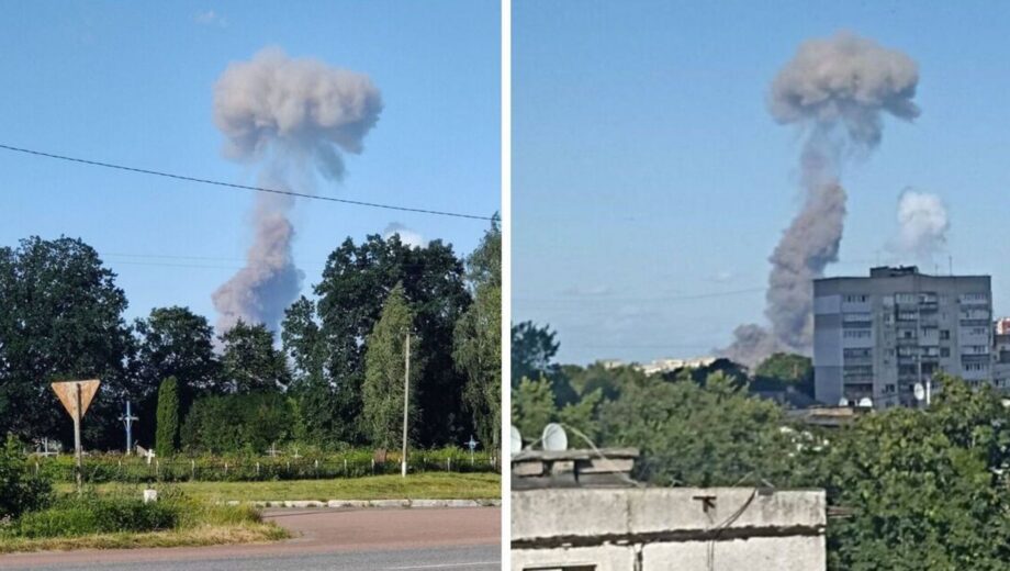 В Житомире произошел мощный взрыв на АЗС – на трассе поднялся столб дыма