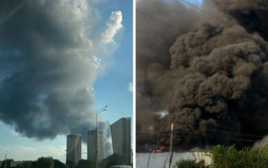 У Підмосков’ї палає завод із виробництва гумового взуття