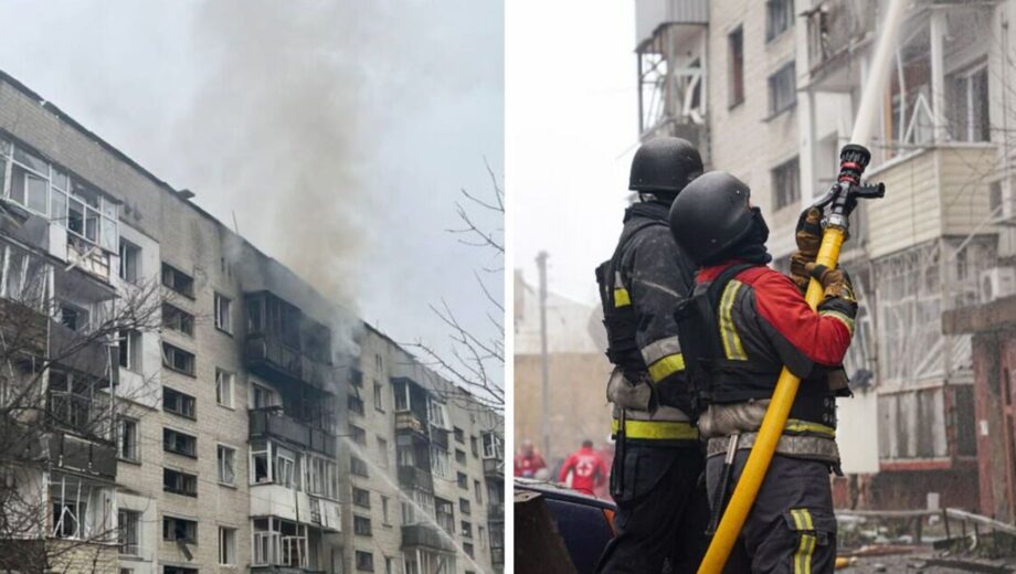 В Сумах в результате ракетного удара возник пожар, есть раненые