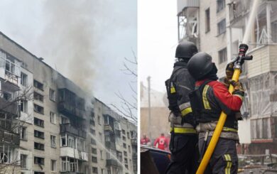 У Сумах унаслідок ракетного удару виникла пожежа, є поранені