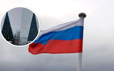 В русском Нижнем Новгороде установили голубо-желтую елку