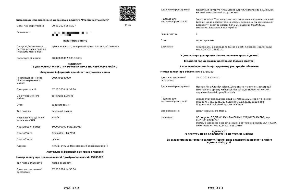 Документ подтверждает: участок коммунальный, на имущество наложен арест
