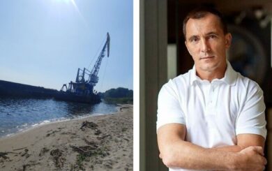 В столичном Голосеево люди Продивуса намывают песок на »анексированном» у общины участке (фото)