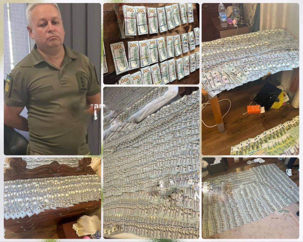 Главу Бориспольского ТЦК задержали за коррупцию: деньги в пакетах и оружие