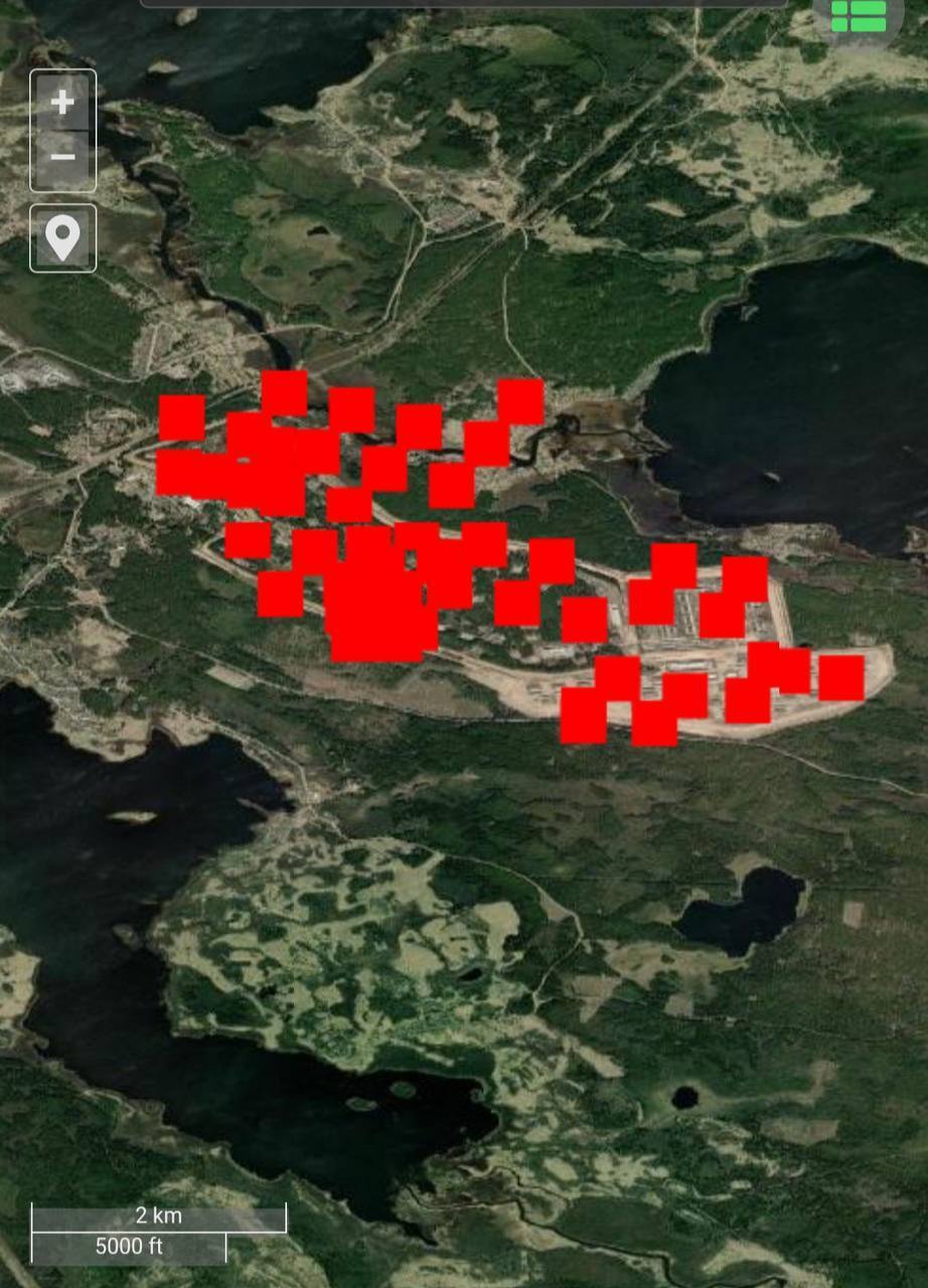 Площа детонації та пожеж дуже велика