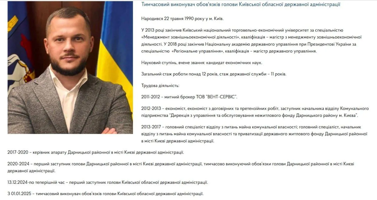 Что известно о новом главе Киевской областной администрации