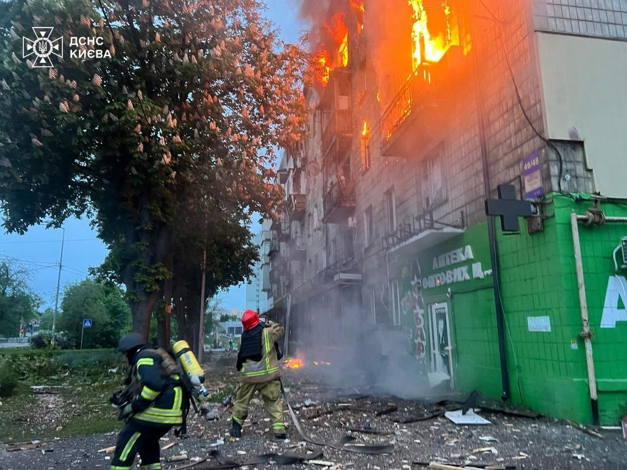 пожежа після обстрілу