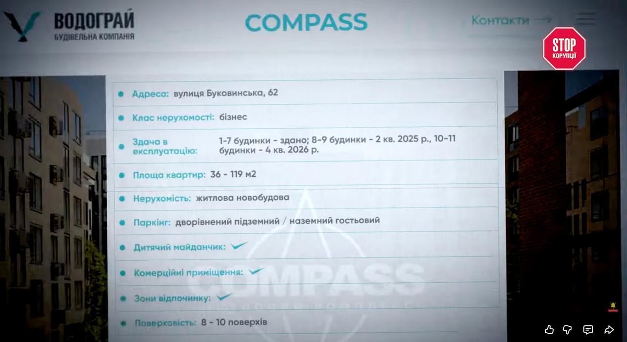 Черновцы: ЖК ''Водограй'' и ''Компас'' оказались в центре внимания из-за связей с семьей Василия Зазуляка