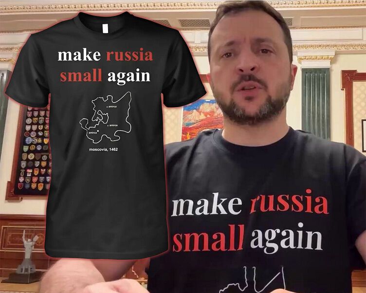 Зеленский в футболке ''Make russia small again'' вызвал истерию в россии