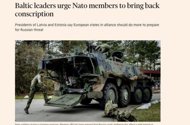 Лідери країн Балтії закликають членів НАТО повернути строкову військову службу, – Financial Times