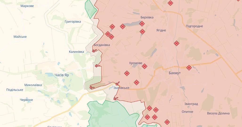 Окупанти розширюють контроль на Донеччині: захоплено село Богданівка та просування біля Часового Яру