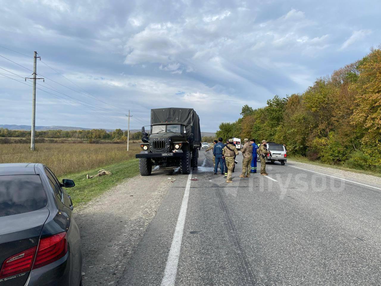 В Чечне расстреляли военный ''Урал'' РФ: есть жертвы