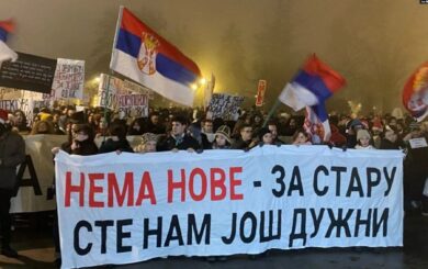 У Сербії тисячі студентів протестували у новорічну ніч через трагедію на вокзалі