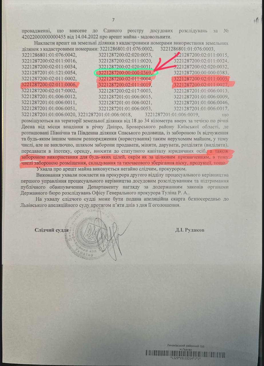 Скриншот Положения о наложении ареста