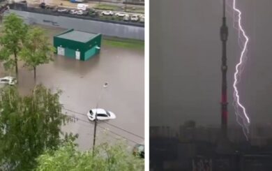 Москва тоне під тропічними зливами — вулиці перетворилися на річки
