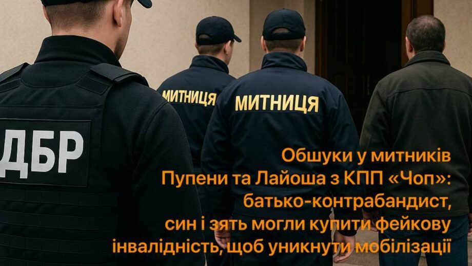 Обыски у семьи таможенников на КПП »Чоп»: подозревают в покупке фейковых справок об инвалидности во избежание мобилизации