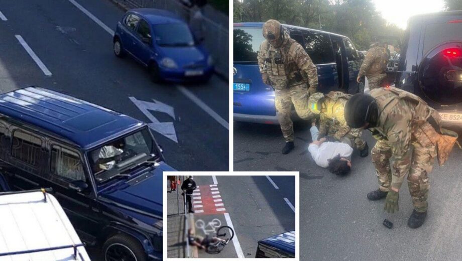 В Киеве водитель Mercedes избил велосипедиста на велодорожке – полиция задержала нападающего