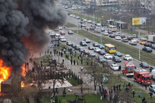 Вогонь у Києві: пожежа на вулиці Ахматової