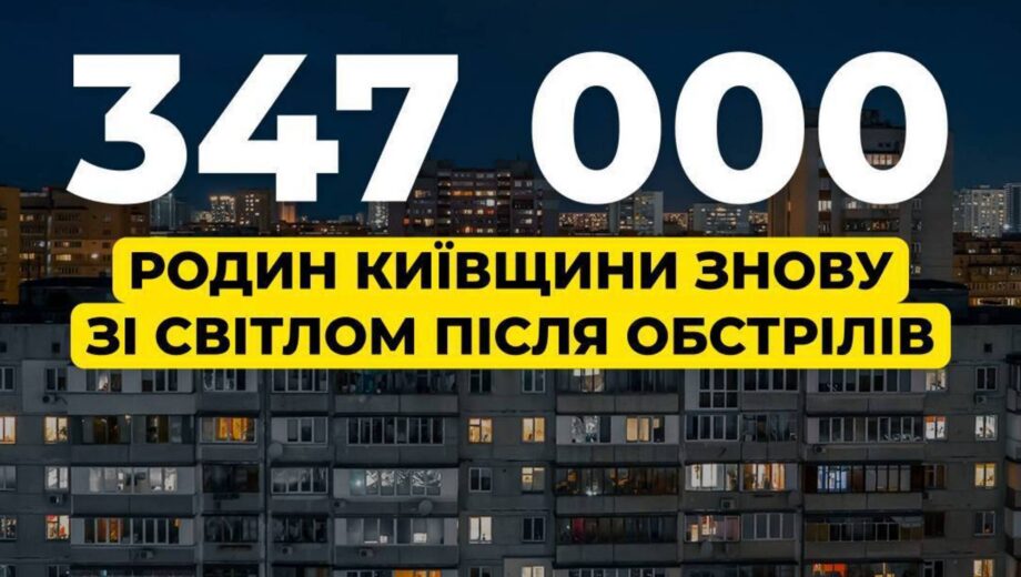 На Київщині діють аварійні графіки: світло подаватимуть з інтервалами