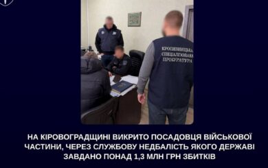 В Кировоградской области чиновник воинской части разоблачен из-за служебной халатности