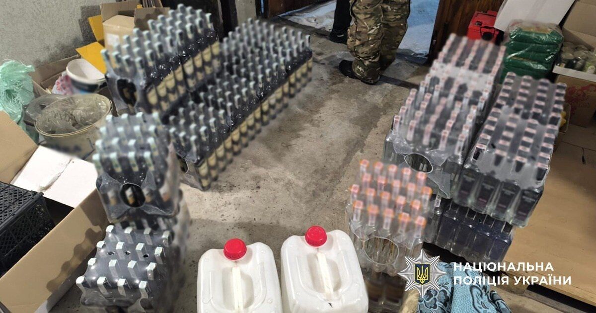В Тернопольской области Нацполиция ликвидировала подпольный цех по изготовлению фальсифицированного алкоголя