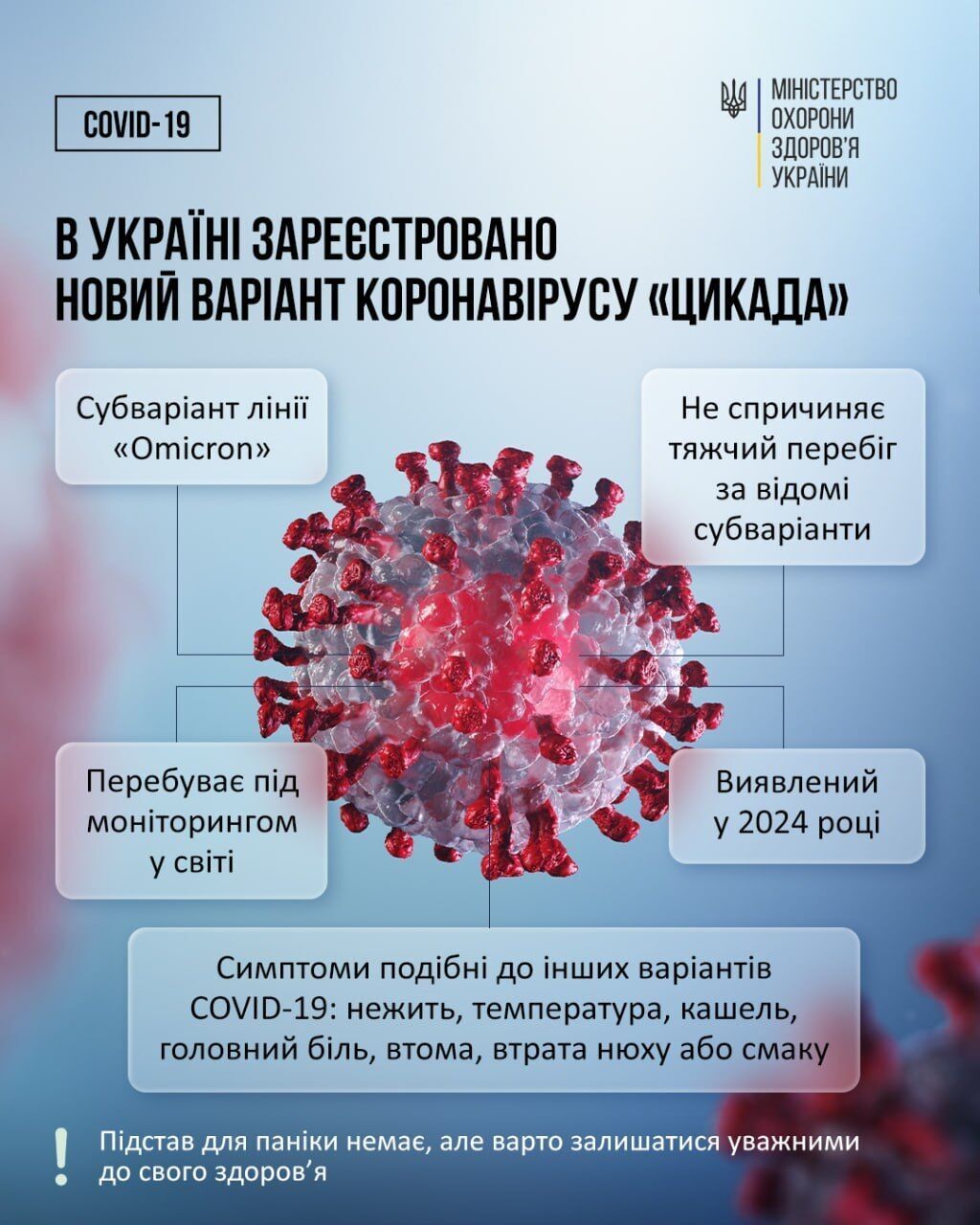 В Украине впервые обнаружили субвариант COVID-19 ''Цикада'', – Минздрав