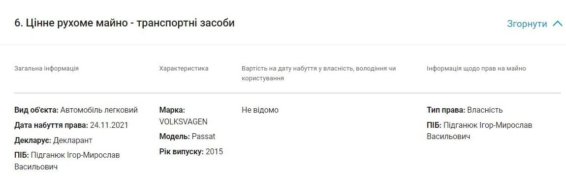 Декларація посадовця