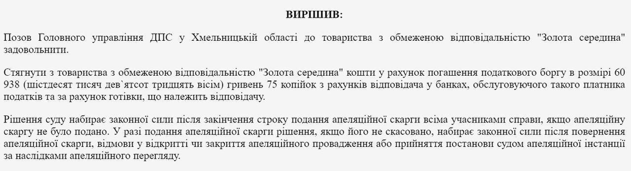 Витяг з судового реєстру