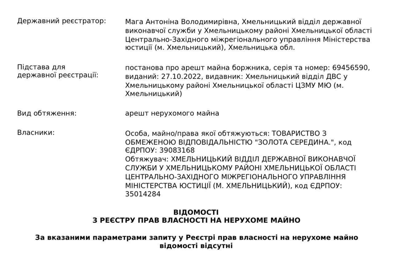 Выдержка из реестра