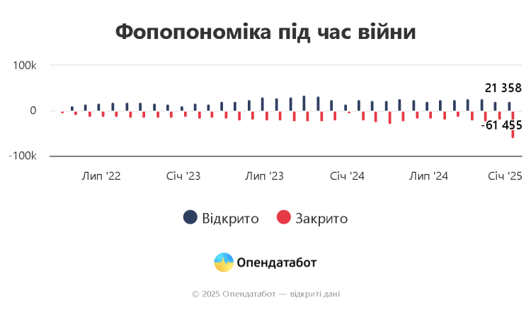 С начала 2025 года в Украине закрылось рекордное количество ФЛП: в чем причина