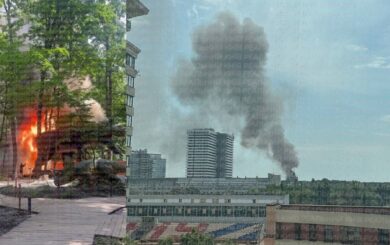 Пожежа в ”Шуміленді”: на території ВДНГ спалахнула фігура динозавра