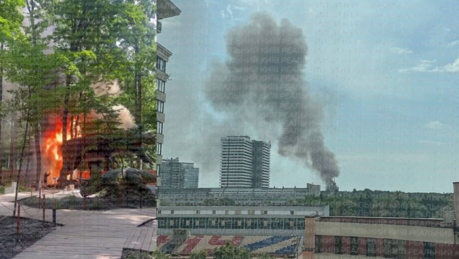 Пожежа в ”Шуміленді”: на території ВДНГ спалахнула фігура динозавра