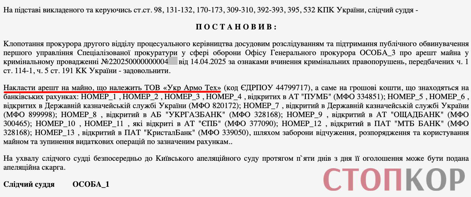 Фрагмент решения суда