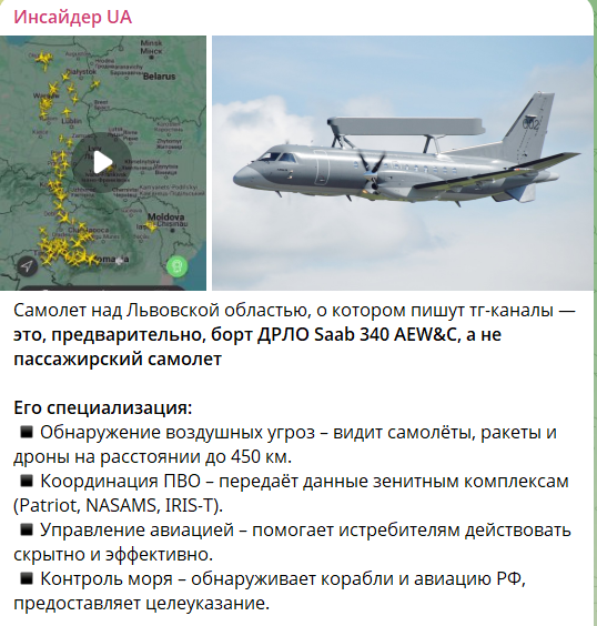 Скриншот Telegram Инсайдер UA