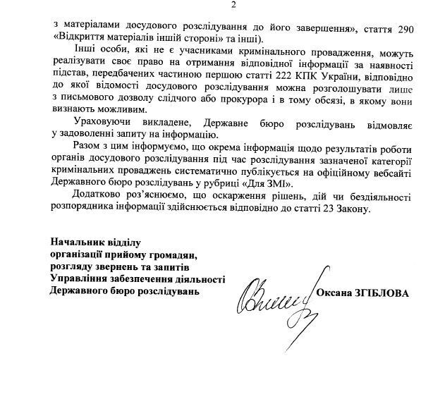 Ответ ДБР
