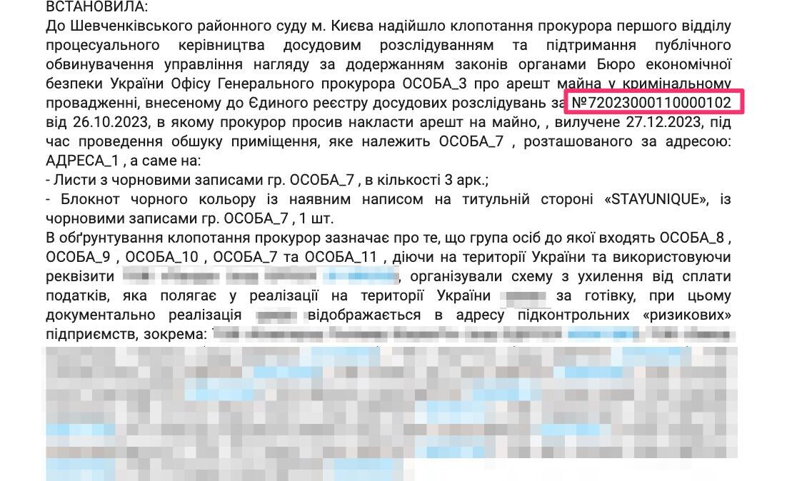 Выдержка из материалов производства