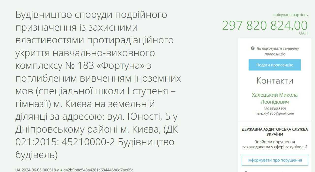 На укрытие хотят потратить почти 300 миллионов гривен