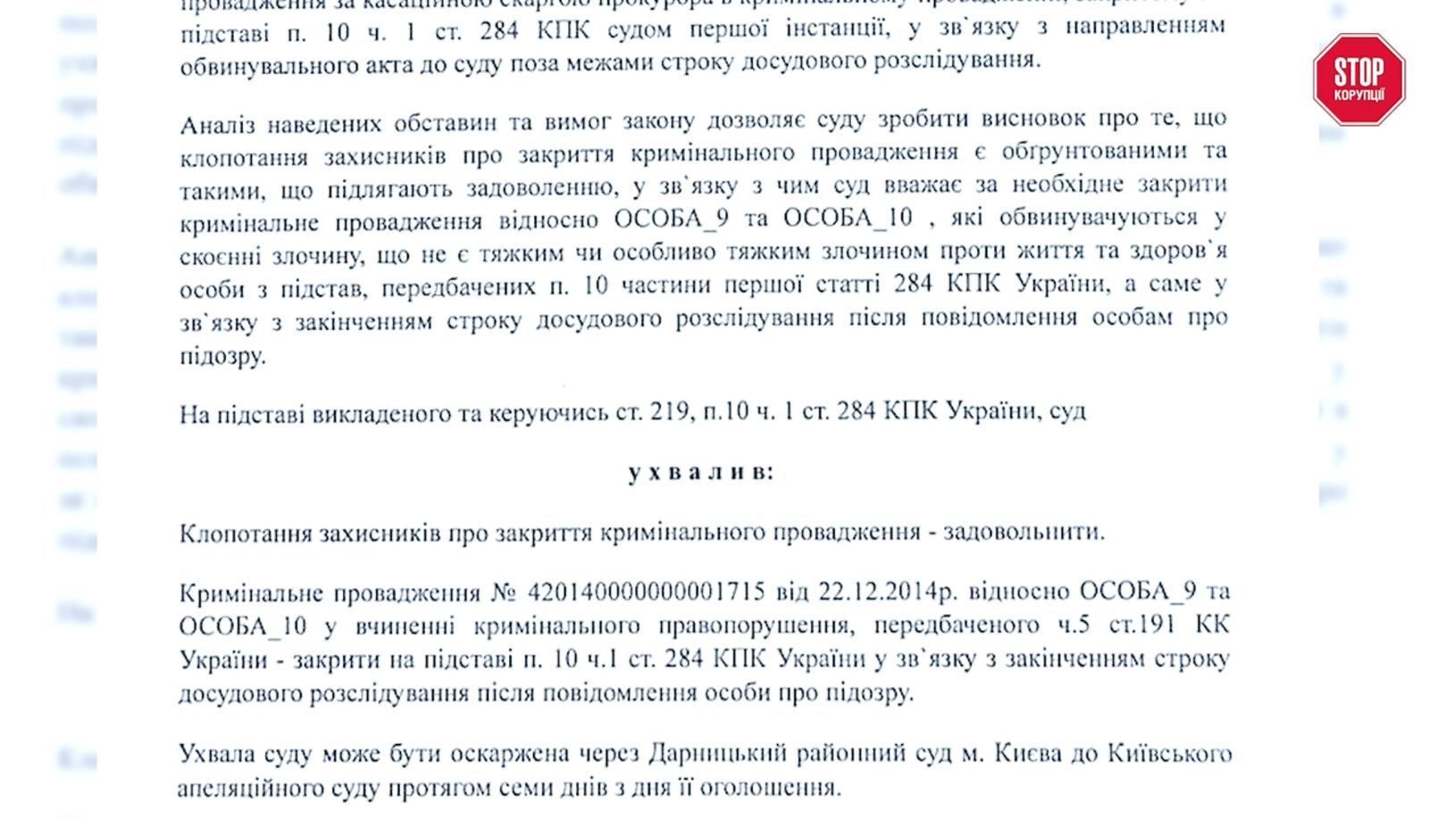 По ходатайству адвокатов Приходько суд... закрыл дело