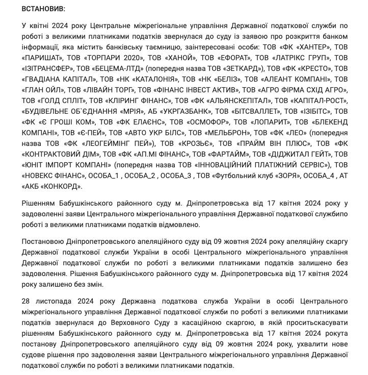 Постановление суда