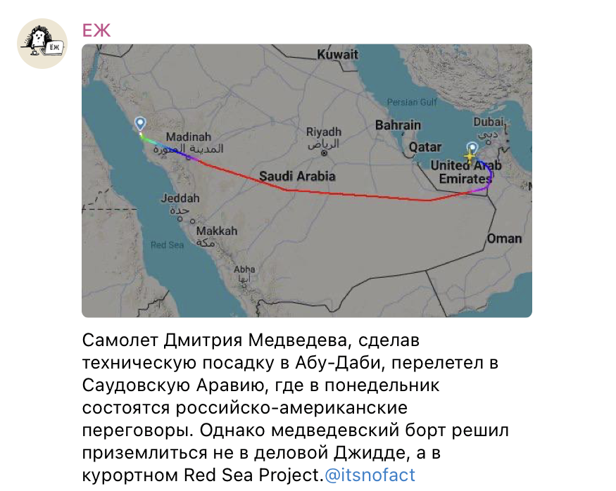 Медведев прилетел в Red Sea Project