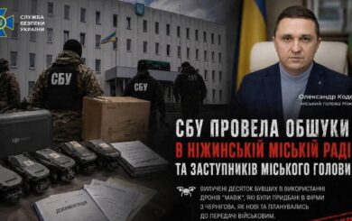 СБУ проводит следственные действия в Нежинском горсовете из-за закупки дронов для военных