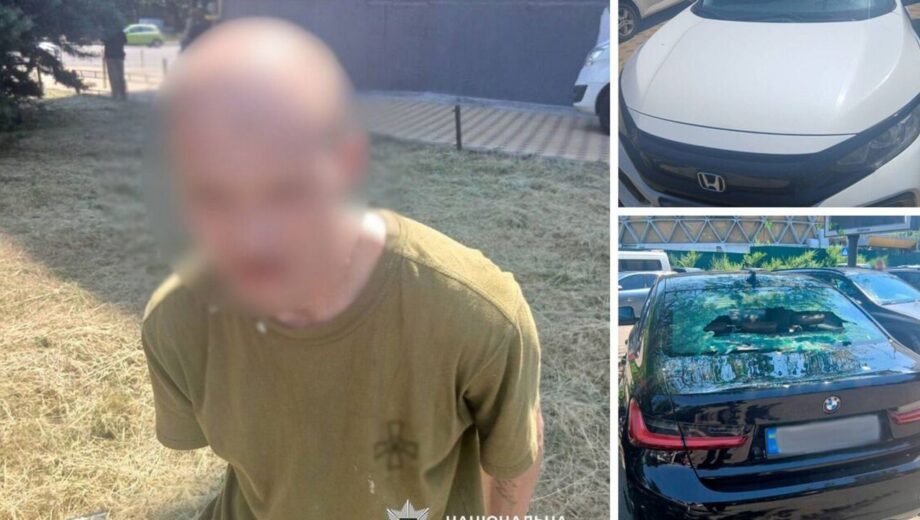 Хулиганство в Соломенском районе: киевлянин повредил 5 автомобилей