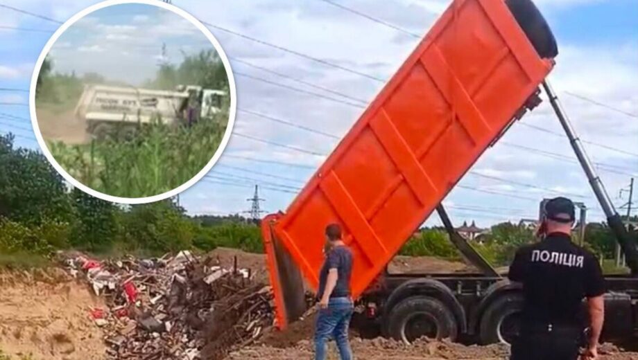 Берег озера чи стихійний смітник? Небезпечний обʼєкт під Києвом перевіряють поліція і ДЕІ