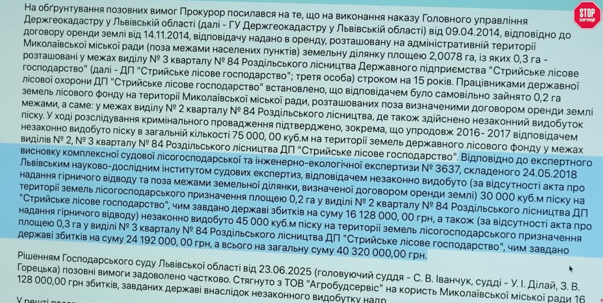 75 тысяч кубометров песка, 40 миллионов убытков и ноль выплат: финансовая история карьера во Львовской области