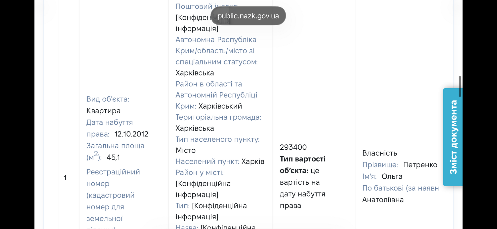 Декларація Ольги Петренко